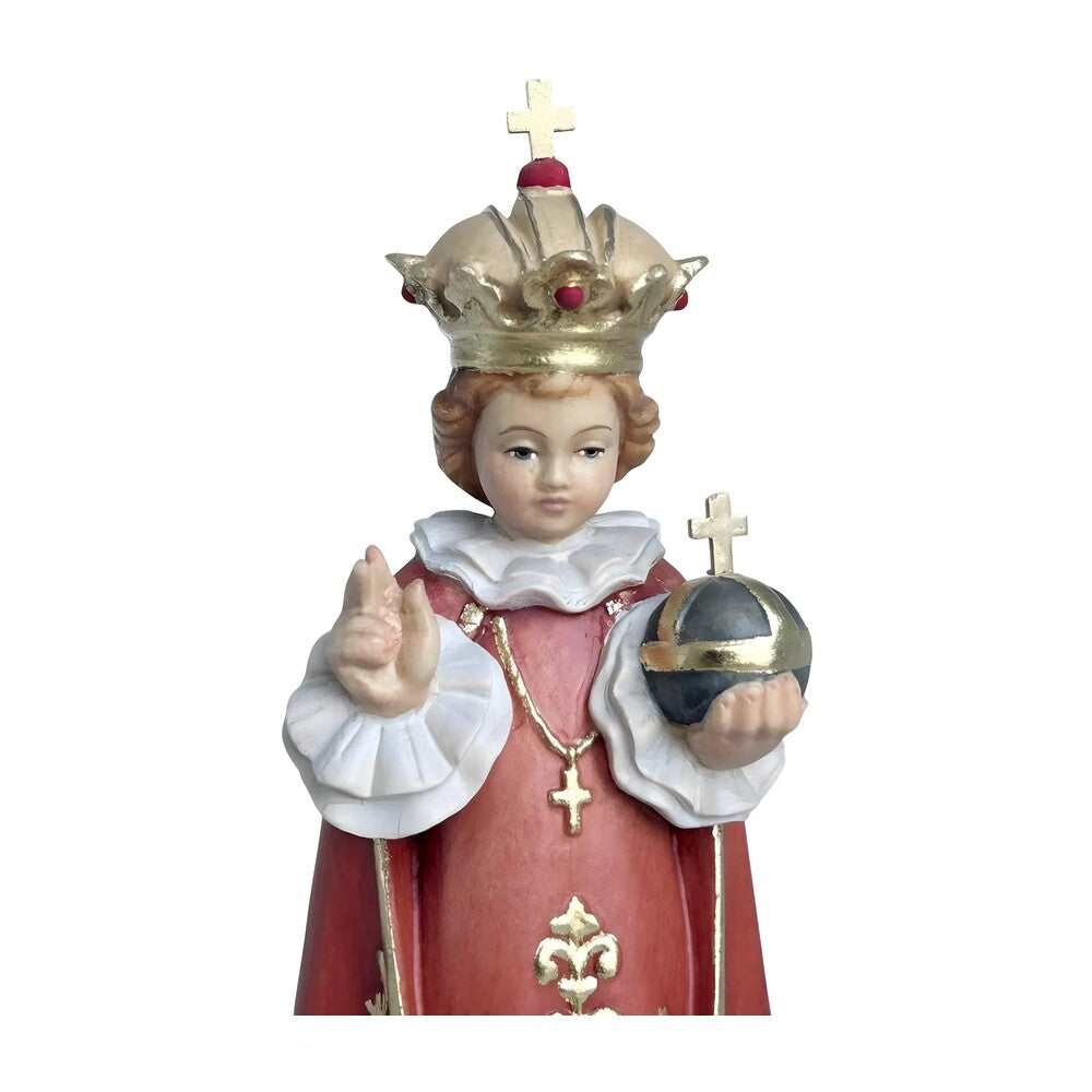 Infant Jesus of Prague Polychrome Hand-Carved Wooden Statue