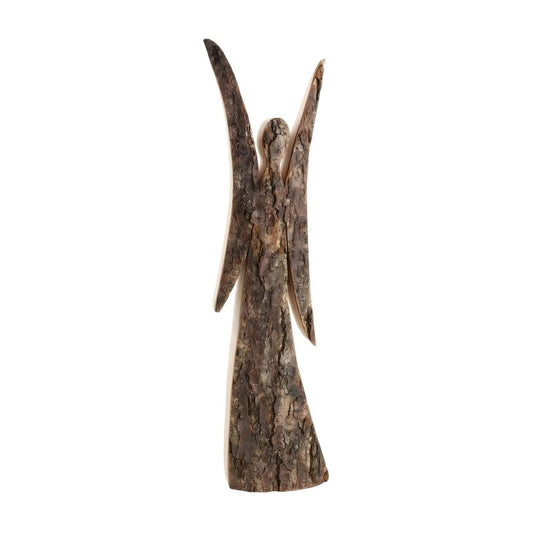 Stylized Guardian Angel in Natural Bark - Maple Wood Sculpture 6 cm