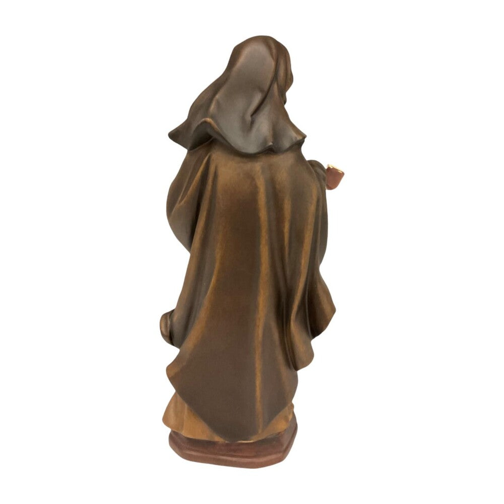Statue of Saint Caterina Troiani in Val Gardena Wood, Hand-Painted