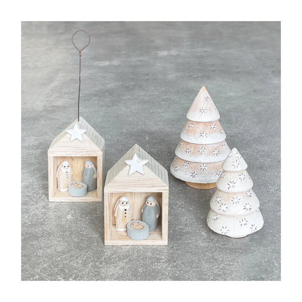 Tiny Nativity Set In Stable
