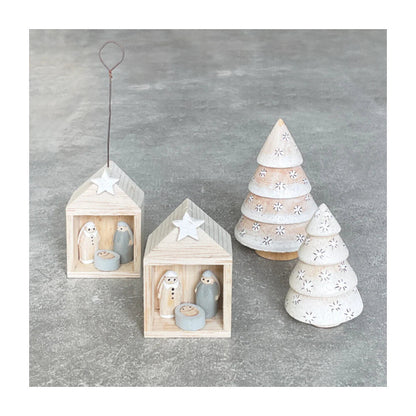 Tiny Nativity Set In Stable