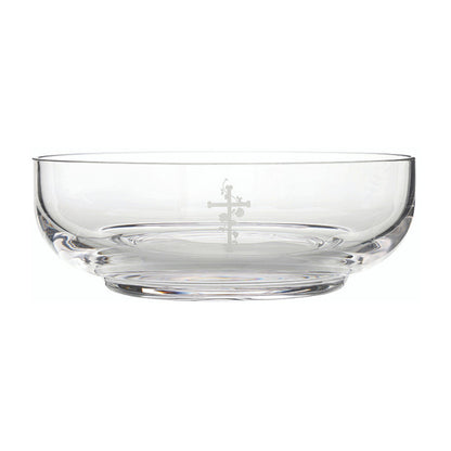 Engraved Cross Glass Chalice & Bowl Set