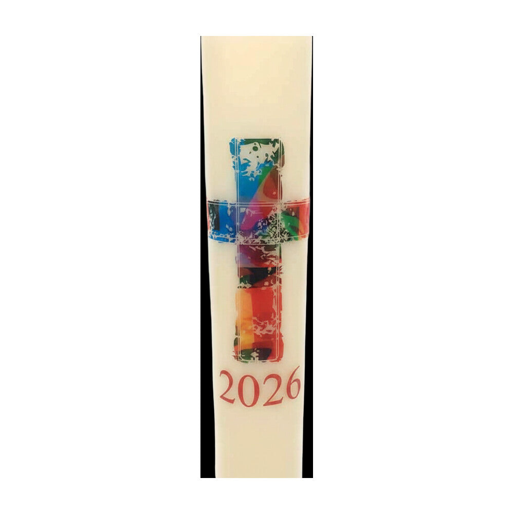 Stained Glass Cross Paschal Candle