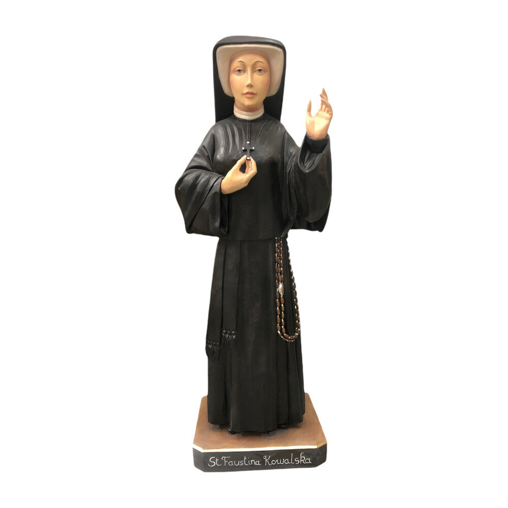 Statue Saint Faustina Kowalska: Faith and Mercy, Val Gardena Wood
