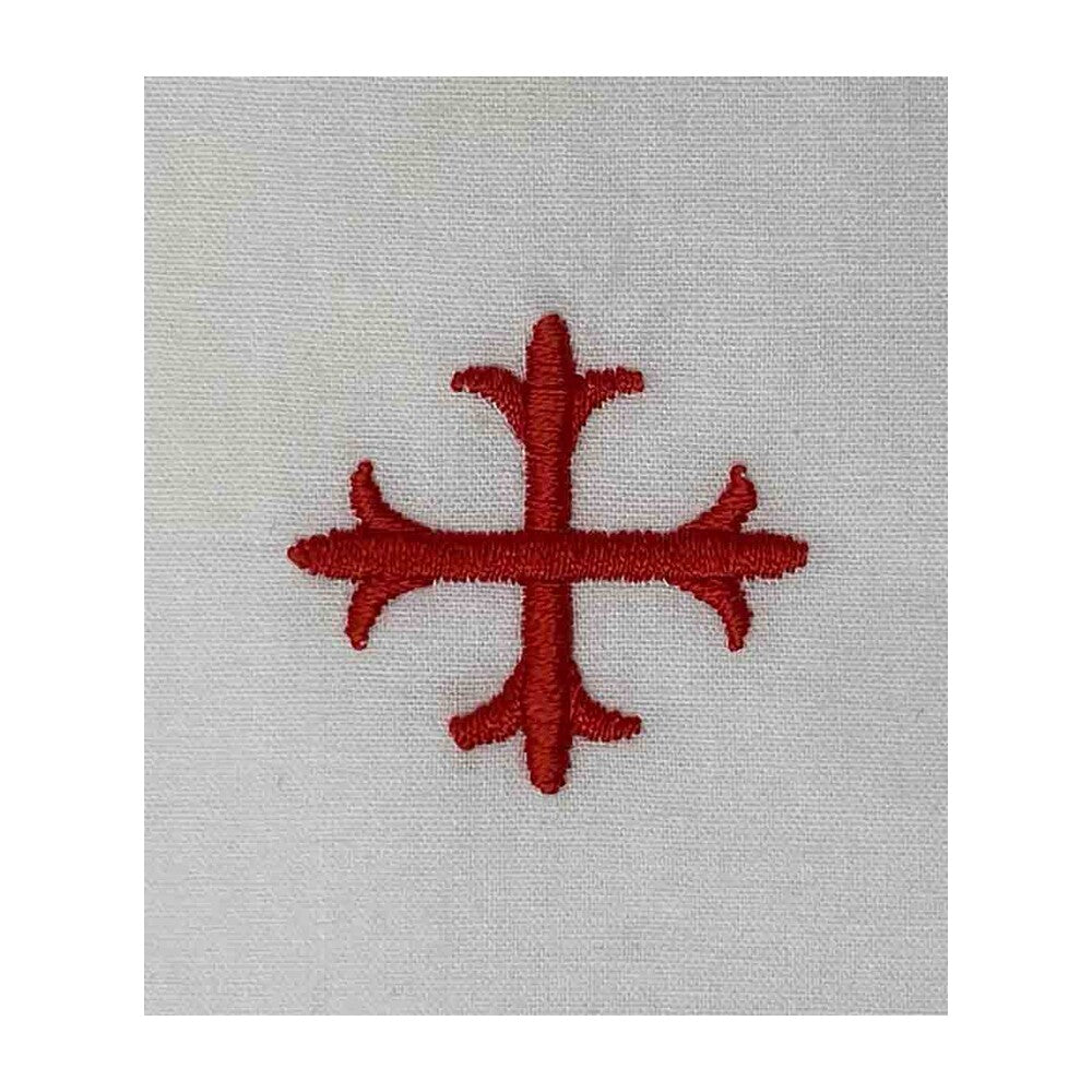 100% Cotton Mass Linens with Red Greek Cross Embroidery