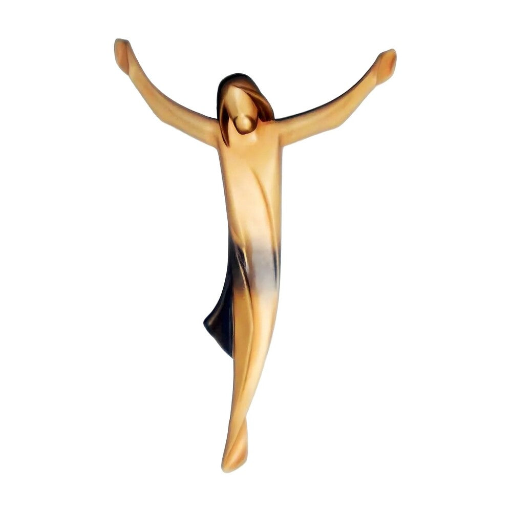 Stylized Christ "Ascension" in Hand-Carved Wood from Val Gardena