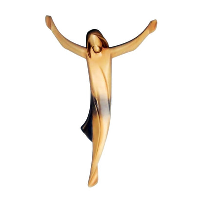 Stylized Christ "Ascension" in Hand-Carved Wood from Val Gardena