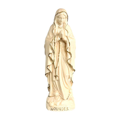 Hand-carved Lourdes Madonna statue in maple and linden wood