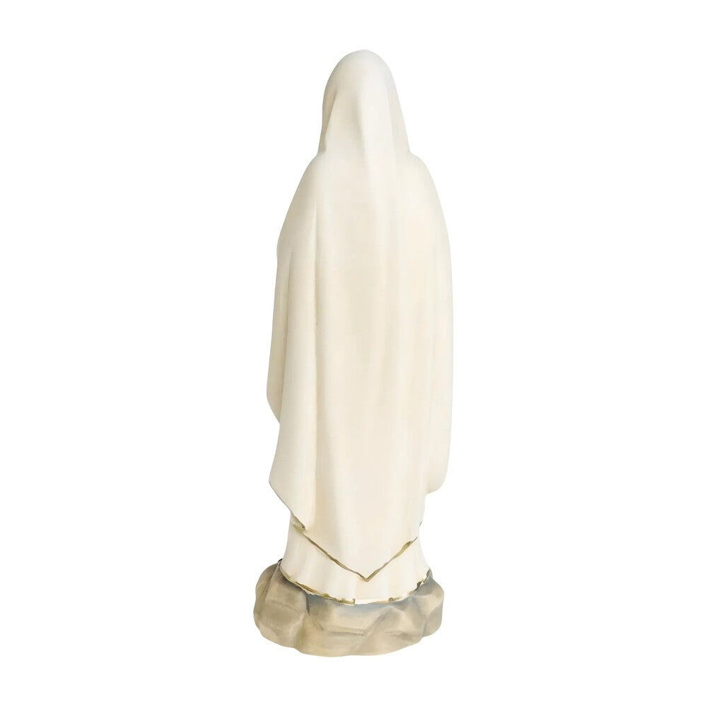 Hand-Carved Wooden Statue of Our Lady of Lourdes in Val Gardena