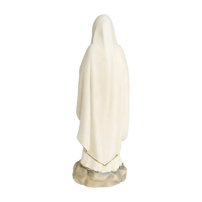 Hand-Carved Wooden Statue of Our Lady of Lourdes in Val Gardena