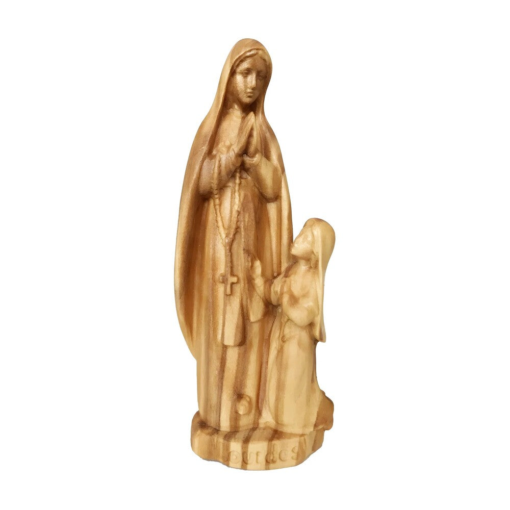 Statue of Our Lady of Lourdes with Saint Bernadette in Wood, Val Gardena