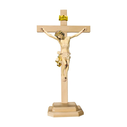 Crucifix with Base Artistic Wood Sculpture Val Gardena