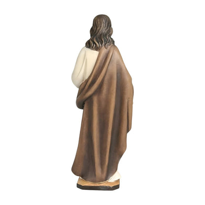Sacred Heart of Jesus Sculpture in Hand-Painted Val Gardena Wood
