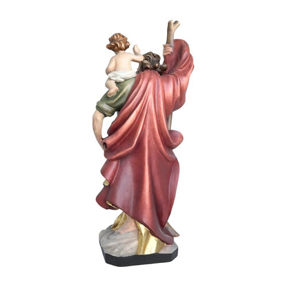 Saint Christopher, Patron Saint of Travelers, Wood Carving from Val Gardena