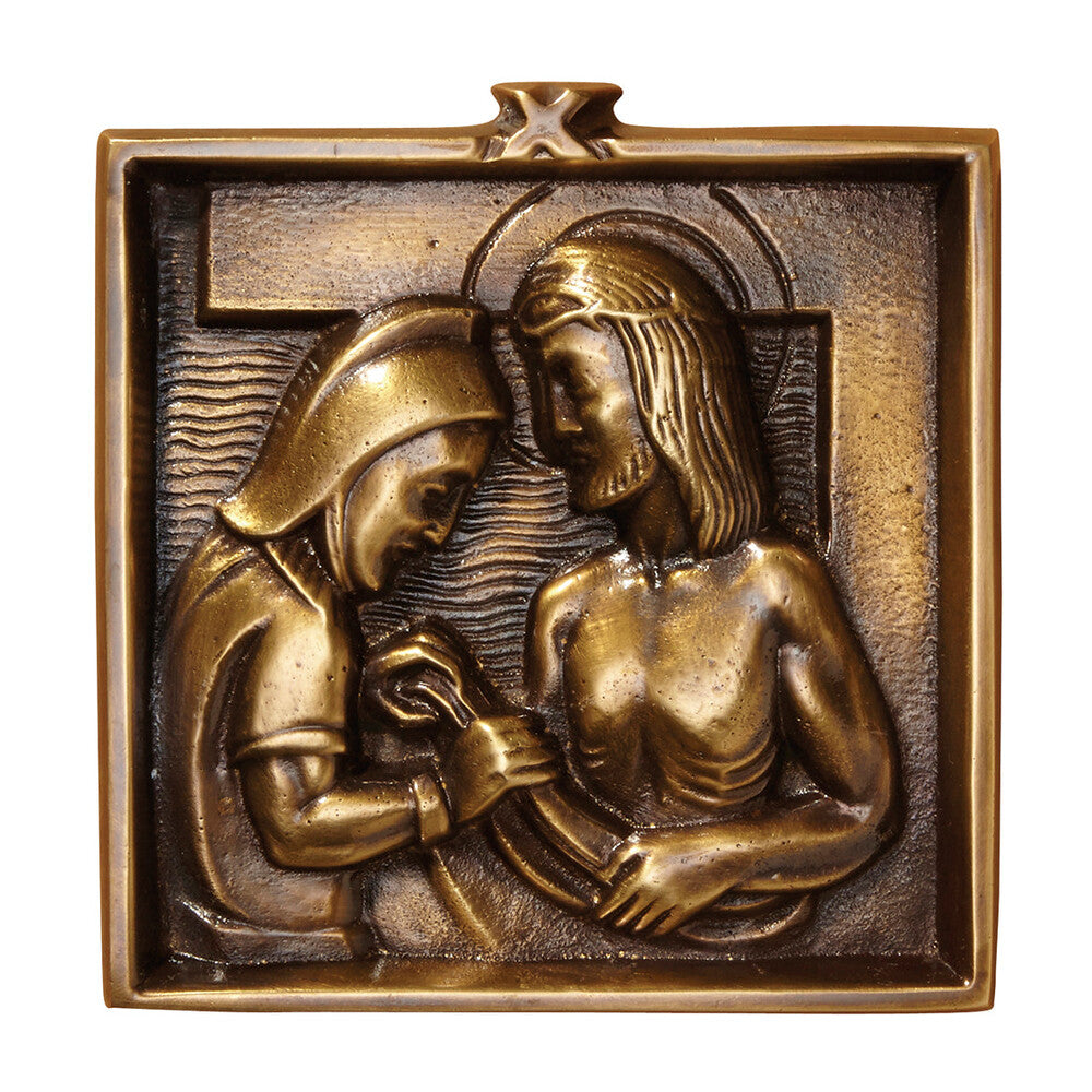 4 3/4" Square Brass Stations of the Cross Set