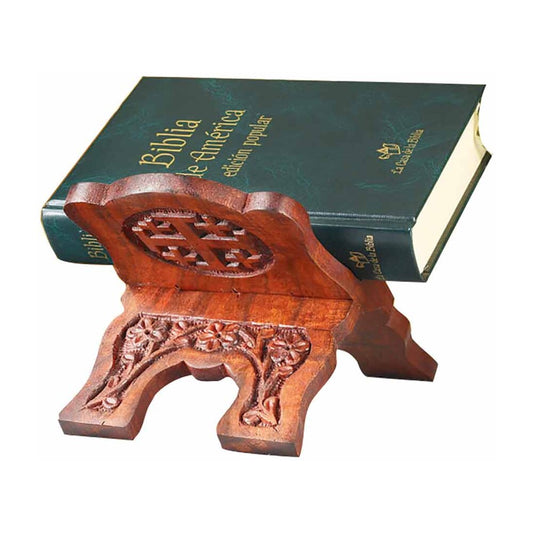 4 3/4" High Rosewood Carved Bible Stand