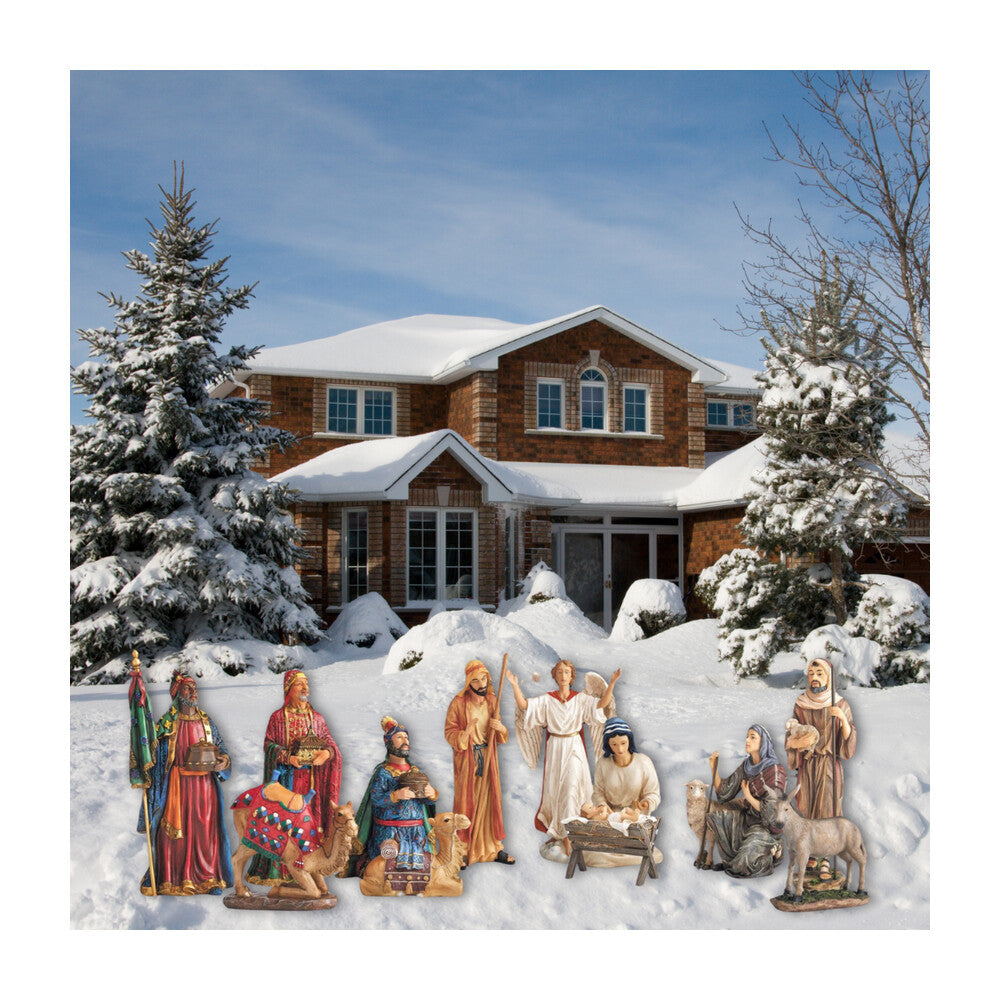 The Real Life Nativity 12 Piece Outdoor Set