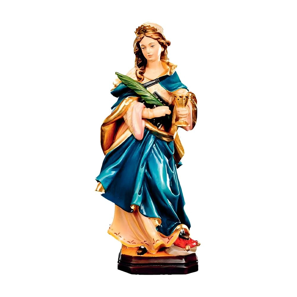 Saint Ottilia Hand-Carved Wood Statue | Val Gardena