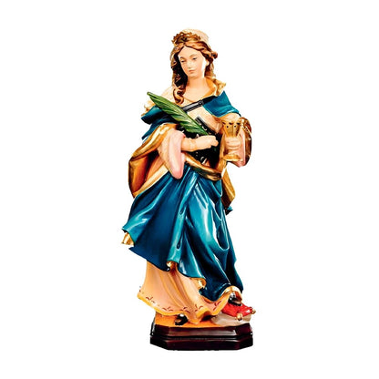 Saint Ottilia Hand-Carved Wood Statue | Val Gardena