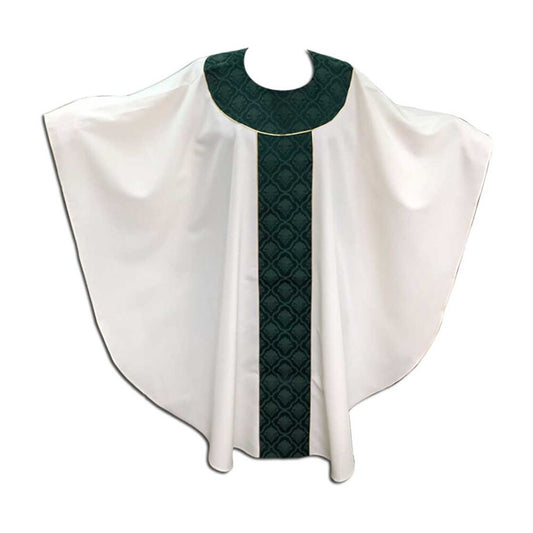Off White Chasuble with Hunter Green Orphrey