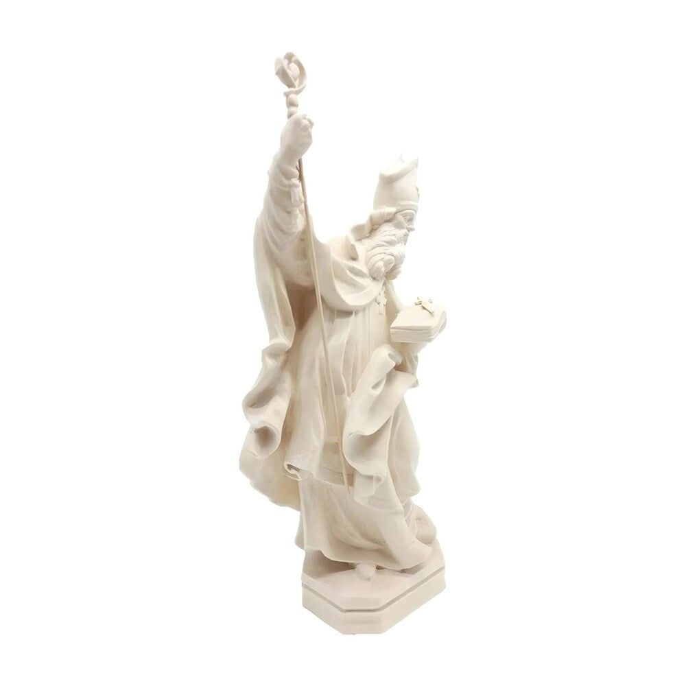 Sculpture of Saint Kilian Bishop in Painted Wood from Val Gardena
