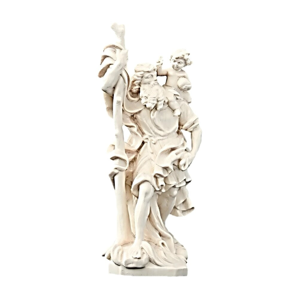 Saint Christopher, Patron Saint of Travelers, Wood Carving from Val Gardena