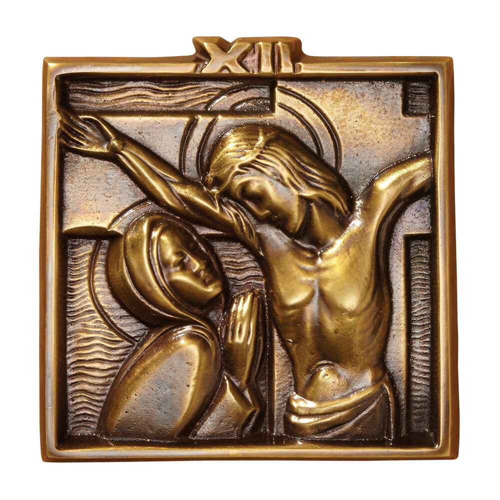 4 3/4" Square Brass Stations of the Cross Set