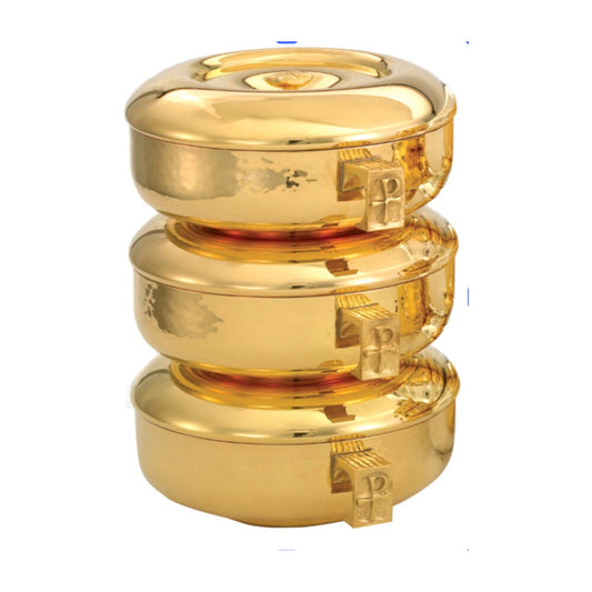 3pc. Stacking Ciboria Set, Hammered