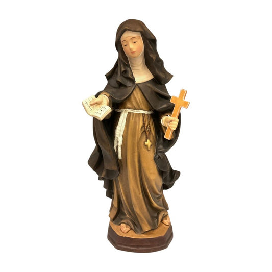 Statue of Saint Caterina Troiani in Val Gardena Wood, Hand-Painted