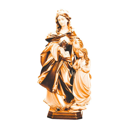 Polychrome Wood Statue of Saint Anne with Baby Mary