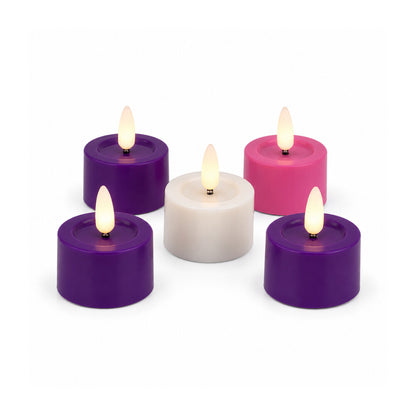 LED Advent Flameless Tea Light Candle Set