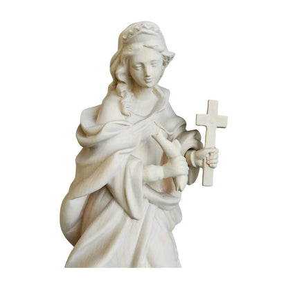 Wooden Statue Saint Margaret, Hand Carved and Painted in Val Gardena