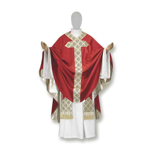 Pure Silk Lilly Cross Embroidered Chasuble