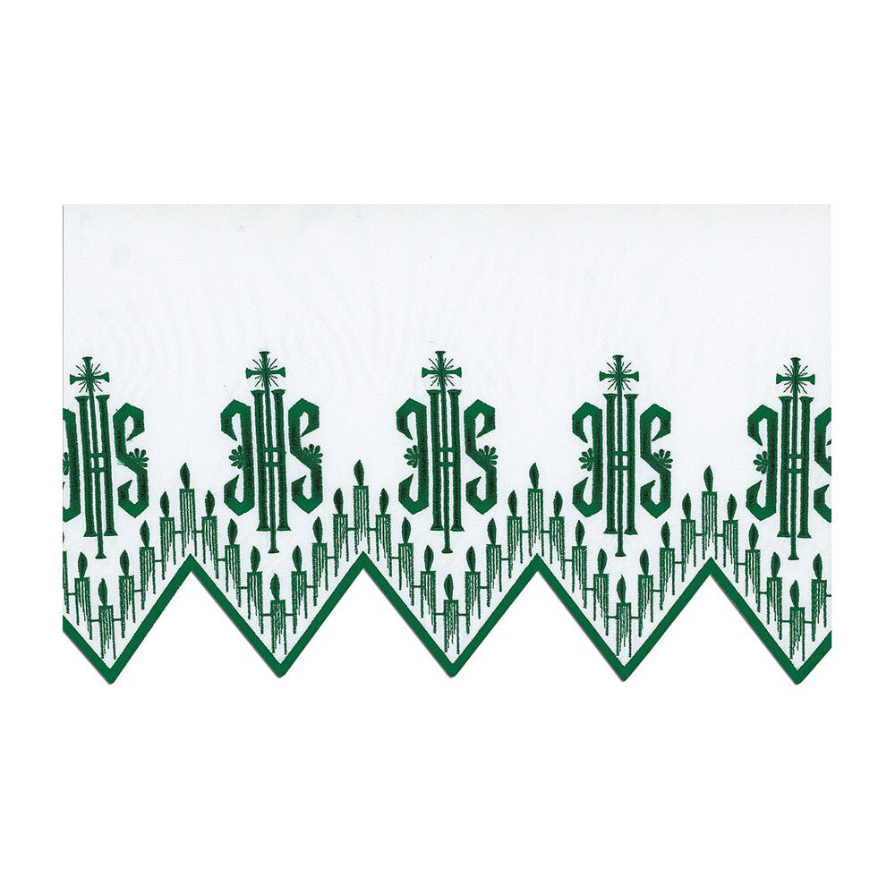 Green Silk Embroidered Altar Cloth - Design BV1408GR