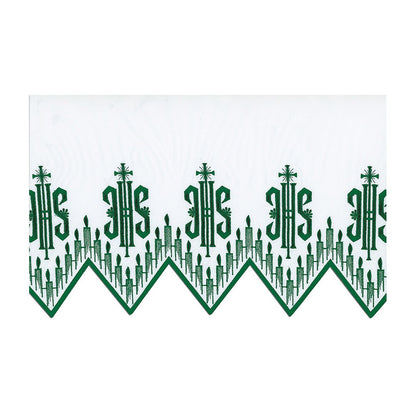 Green Silk Embroidered Altar Cloth - Design BV1408GR