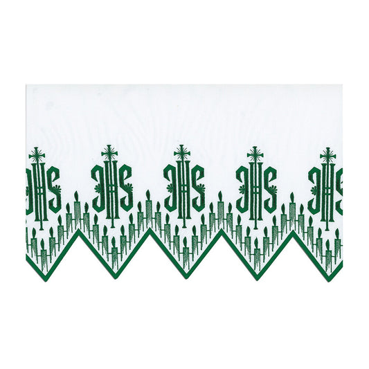 Green Silk Embroidered Altar Cloth - Design BV1408GR