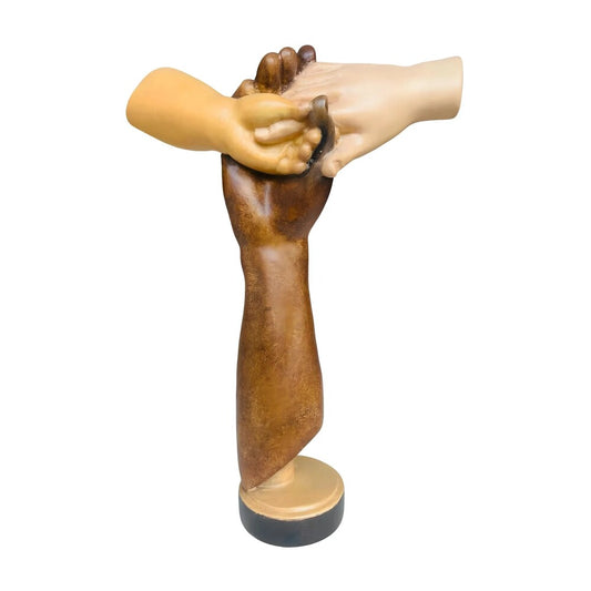 Symbol of Peace and Brotherhood: United Hands Sculpture in Maple Wood