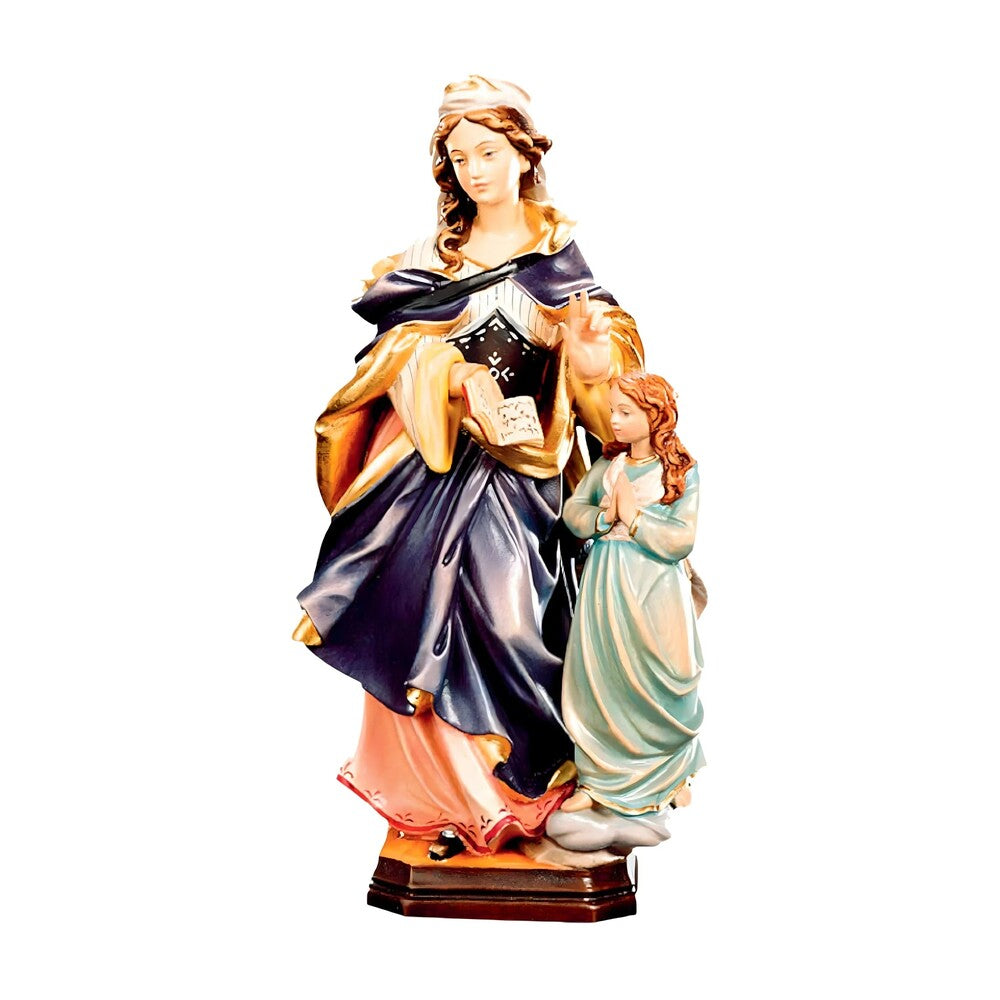 Polychrome Wood Statue of Saint Anne with Baby Mary