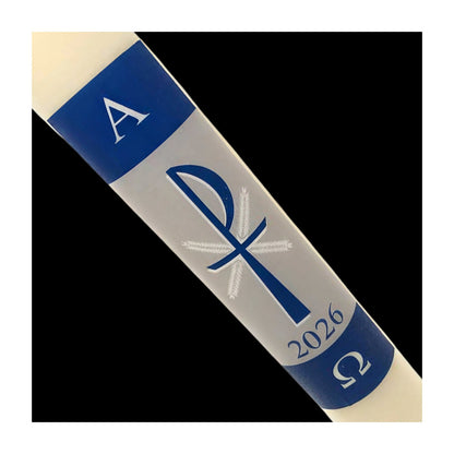Blue Chi-Rho Paschal Candle