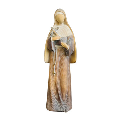 Saint Rita of Cascia Wooden Statue Carved | Modern Design Val Gardena