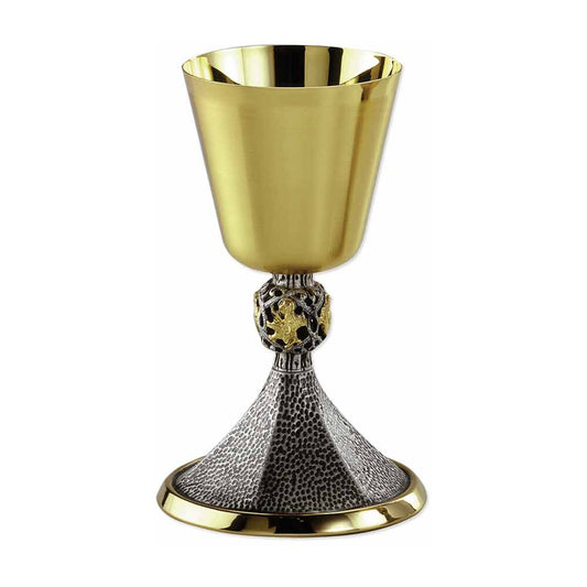 7 3/4" Hammered Textured Two Tone Chalice