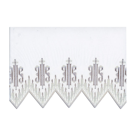 White Silk Embroidered Altar Cloth - Design BV1408WH