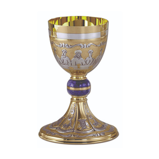 7" Hand Chiselled Chalice Featuring the Twelve Apostles