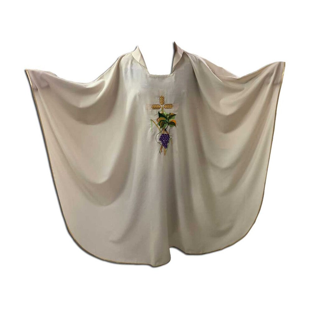 Wheat & Grape Cream Chasuble with Overlay Stole