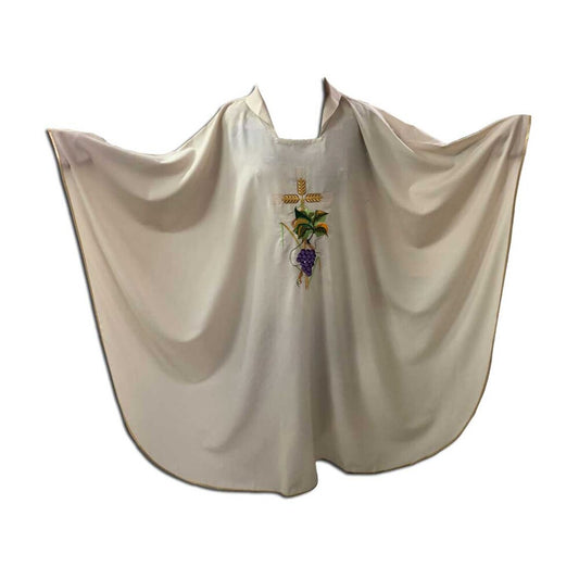 Wheat & Grape Cream Chasuble with Overlay Stole