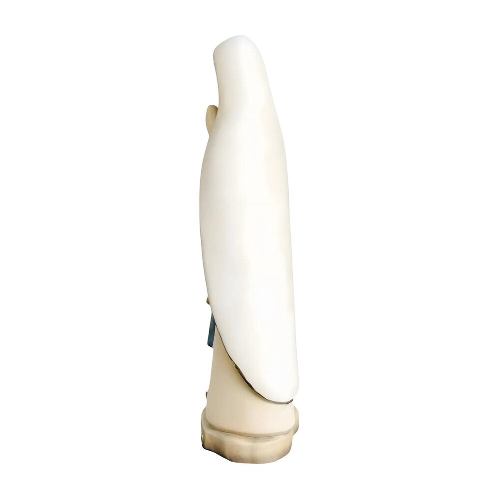 Our Lady of Lourdes and Saint Bernadette Carved Wood Statue