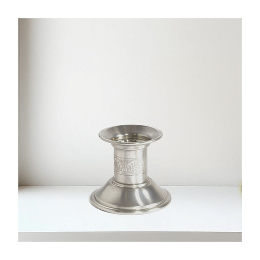 Extra Small Medieval Pewter Candle Holder Antique Finish