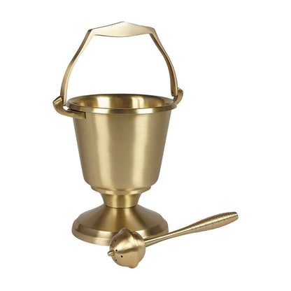 7" High Holy Water Pot with Sprinkler Round Base