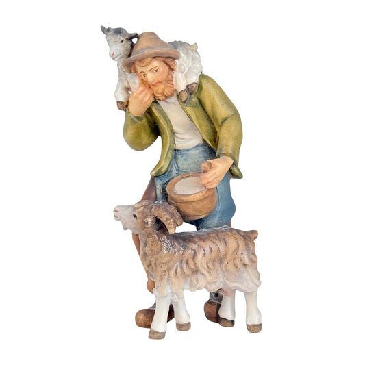 Shepherd with Goat and Kid - Maple Wood