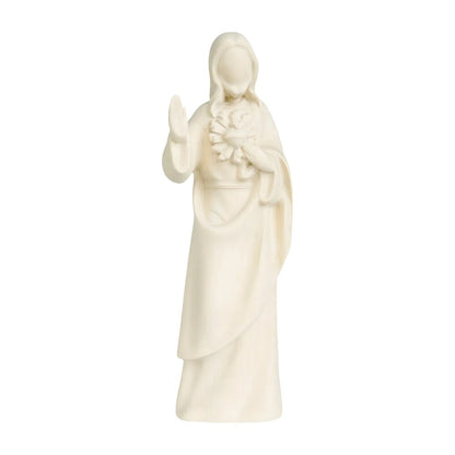 Modern Wooden Sacred Heart of Jesus Sculpture from Val Gardena
